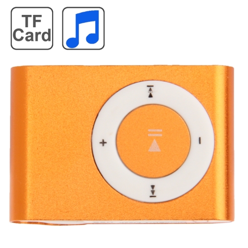 TF (Micro SD) Card Slot MP3 Player with Metal Clip (Orange) - Click Image to Close